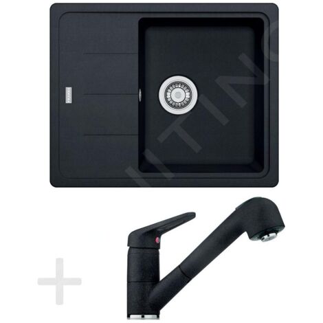 Franke Colonnes - Kit de cuisine G55, évier en granite BFG 611-62, onyx + robinet FC 9547, onyx 114.0323.817