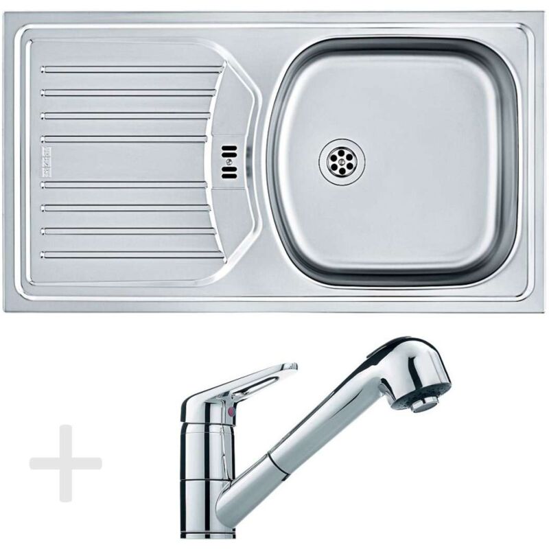 Colonnes - Kit de cuisine N49, évier en inox etn 614 6/4' nova + robinet fc 9547, chrome 101.0366.098 - Franke