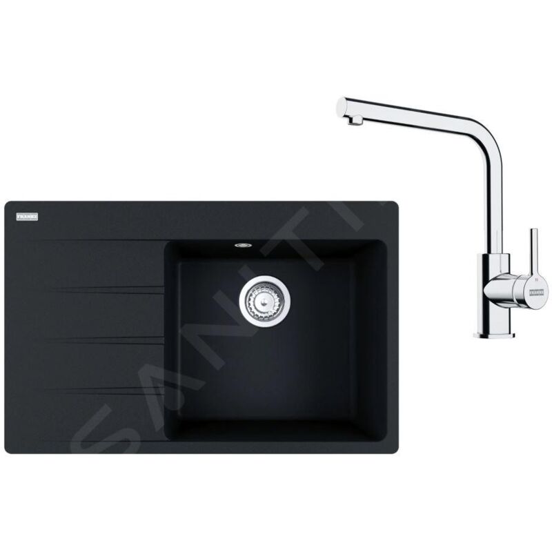 Franke - Colonnes - Set de cuisine G250O, évier en fragranit cng 611-78 TL/7 + robinet fs 3230.031, onyx / chrome 114.0700.685