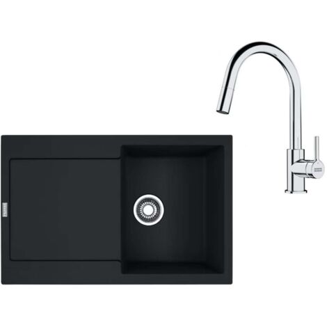 Franke Colonnes - Set de cuisine G258MČ, évier en fragranit MRG 611 + robinet FS 3229.031, nori mat / chrome 114.0700.717