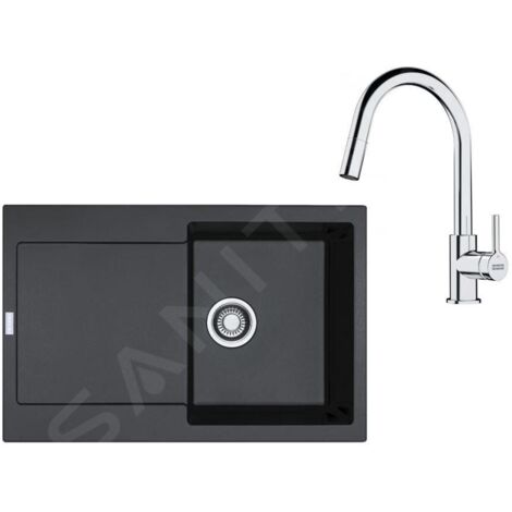 Franke Colonnes - Set de cuisine G258O, évier en fragranit MRG 611 + robinet FS 3229.031, onyx / chrome 114.0700.718