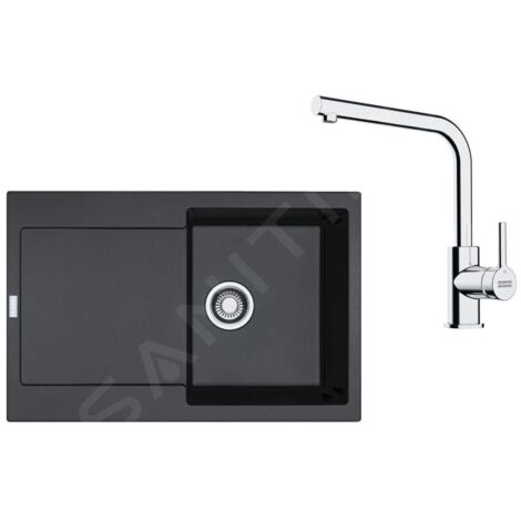 Franke Colonnes - Set de cuisine G259O, évier en fragranit MRG 611 + robinet FS 3230.031, onyx/chrome 114.0700.721