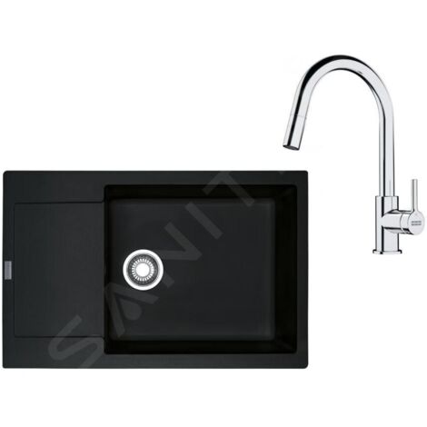 Franke Colonnes - Set de cuisine G260O, évier en fragranit MRG 611-78 BB + robinet FS 3229.031, onyx/chrome 114.0700.724