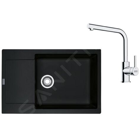 Franke Colonnes - Set de cuisine G261O, évier en fragranit MRG 611-78 BB + robinet FS 3230.031, onyx/chrome 114.0700.727