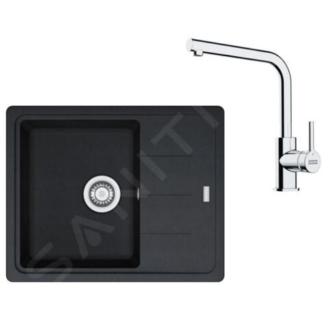 Franke Colonnes - Set de cuisine G262O, évier en fragranit BFG 611-62, onyx + robinet FS 3230.031, onyx/chrome 114.0700.731