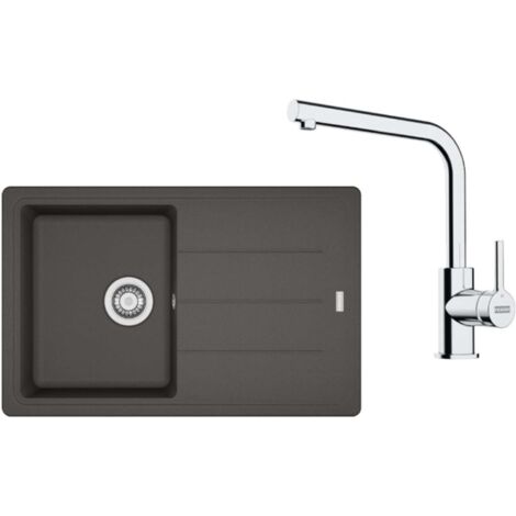 Franke Colonnes - Set de cuisine G263ŠB, évier en fragranite BFG 611-78 et mitigeur FS 3230.031, gris ardoise/chrome 114.0720.163
