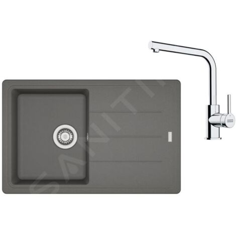 Franke Colonnes - Set de cuisine G263ŠK, évier en fragranit BFG 611-78 + robinet FS 3230.031, gris pierre / chrome 114.0700.738