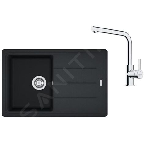 Franke Colonnes - Set de cuisine G263O, évier en fragranit BFG 611-78, onyx + robinet FS 3230.031, onyx / chrome 114.0700.736