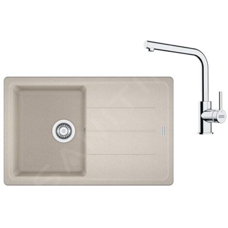 Franke Colonnes - Set de cuisine G263SA, évier en fragranit BFG 611-78 + robinet FS 3230.031, sahara/chrome 114.0700.737