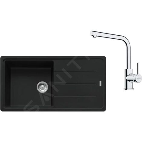 Franke Colonnes - Set de cuisine G264MČ, évier en fragranit BFG 611 + robinet FS 3230.031, noir mat / chrome 114.0700.740
