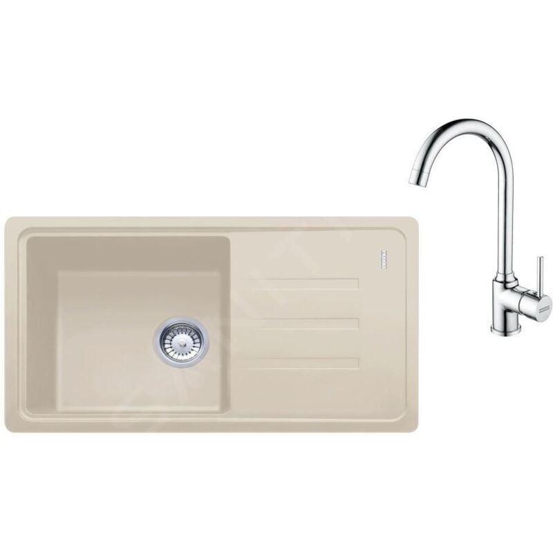 Franke Colonnes - Set de cuisine G267SA, évier en fragranit BSG 611-78/39 + robinet FP 9000.031, sahara/chrome 114.0700.756