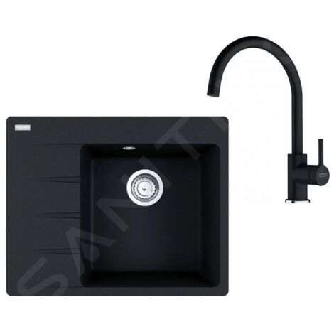 Franke Colonnes - Set de cuisine G269O, évier en fragranit CNG 611-62 TL/7 + robinet FC 6018.071, onyx 114.0700.667