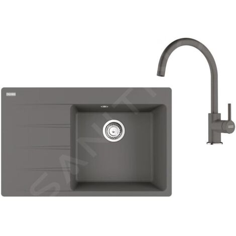 Franke Colonnes - Set de cuisine G271ŠK, évier en fragranit CNG 611-78 TL/7 + robinet FC 6018.084, gris pierre 114.0700.776