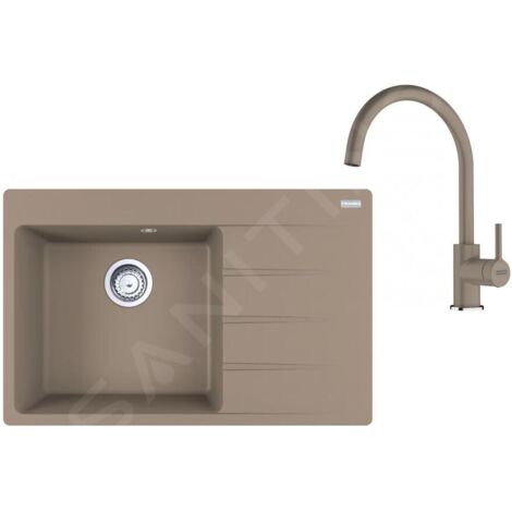 Franke Colonnes - Set de cuisine G272KA, évier en fragranit CNG 611-78 TL/2, sahara + robinet FC 6018.424,, cachemire