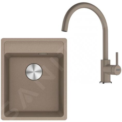 Franke Colonnes - Set de cuisine G273KA, évier en fragranit MRG 610-37 RTL+ robinet FN 6018.424, cachemire 114.0700.781