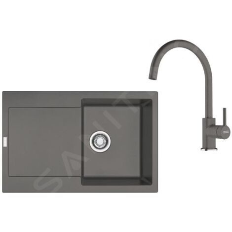 Franke Colonnes - Set de cuisine G276ŠK, évier en fragranit BSG 611 + robinet FC 6018.084, gris pierre 114.0700.796