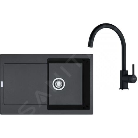 Franke Colonnes - Set de cuisine G276O, évier en fragranit BSG 611 + robinet FC 6018.071, onyx 114.0700.795