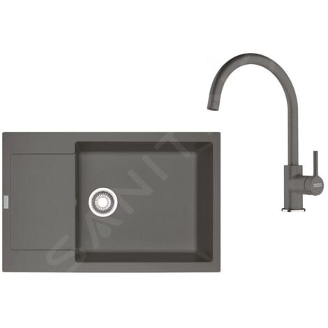 Franke Colonnes - Set de cuisine G277ŠK, évier en fragranit MRG 611-78  + robinet FN 6018.084, gris pierre 114.0700.799