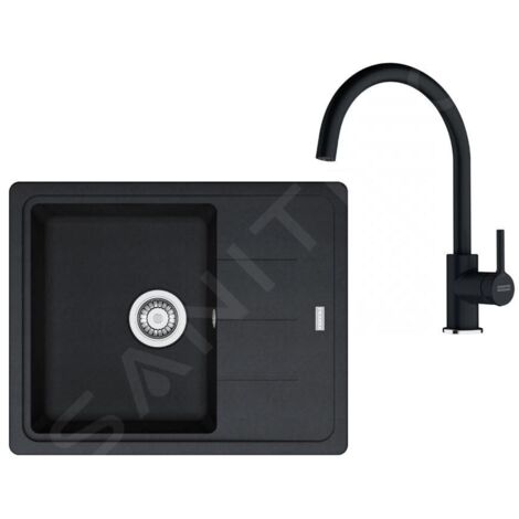 Franke Colonnes - Set de cuisine G278O, évier en fragranit BFG 611-62 + robinet FC 6018.071, onyx 114.0700.802