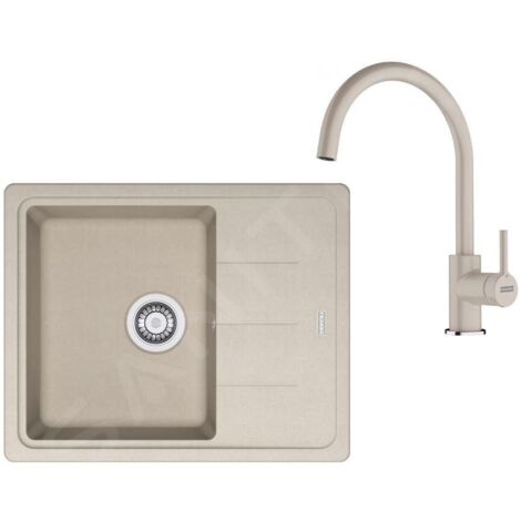 Franke Colonnes - Set de cuisine G278SA, évier en fragranit BFG 611-62 + robinet FC 6018.082, sahara 114.0700.803