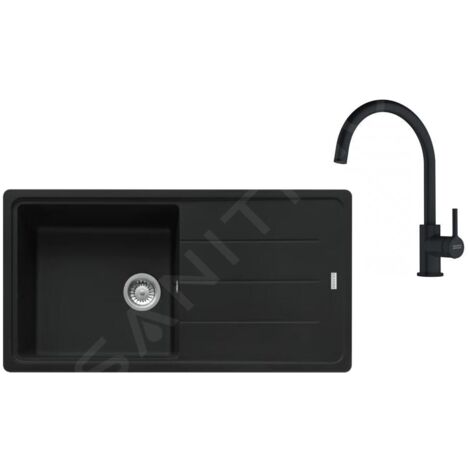 Franke Colonnes - Set de cuisine G280MČ, évier en fragranit BFG 611 + robinet FC 6018.901, noir mat 114.0700.811
