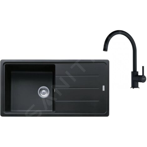 Franke Colonnes - Set de cuisine G280O, évier en granit BFG 611 + robinet FC 6018.071, onyx 114.0700.812
