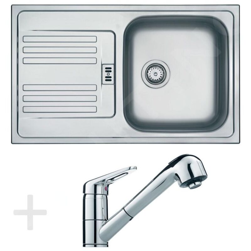 Colonnes - Set de cuisine N12, évier en inox efn 614-78 + robinet fc 9547.031, chrome 101.0684.401 - Franke