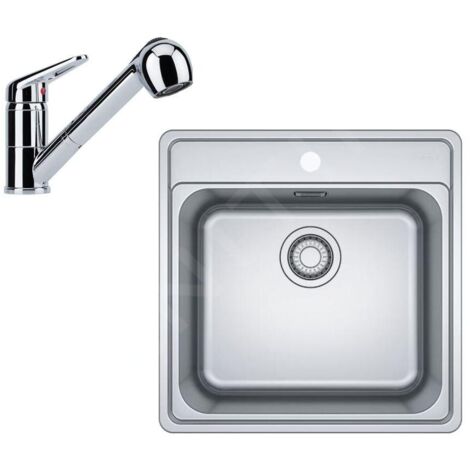 Franke Colonnes - Set de cuisine N91, évier en inox BCX 610-51 + robinet FC 9547.031, chrome 101.0700.674