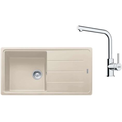Franke Conjuntos de cocina - Conjunto de cocina G264SA, fregadero de fragranite BFG 611 + grifo FS 3230.031, sahara/cromo 114.0700.742
