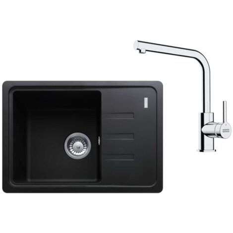 Franke Conjuntos de cocina - Conjunto de cocina G266O, fregadero de granito BSG 611-62, + grifo FS 3230.031, ónix/cromo 114.0700.749