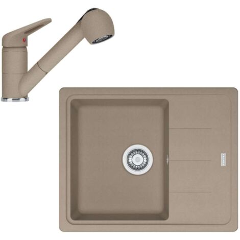 Franke Conjuntos de cocina - Conjunto de cocina G55, fregadero de fragranite BFG 611-62 y grifo FC 9547.424, cachemira 114.0509.994