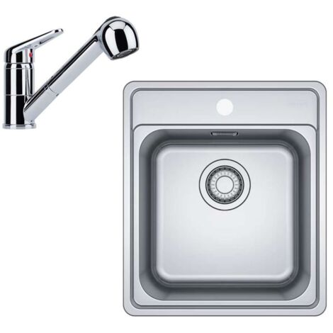 Franke Conjuntos de cocina - Conjunto de cocina N89, fregadero de acero inoxidable BCX 610-42 + grifo FC 9547.031, cromo 101.0700.672
