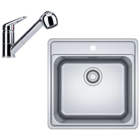 Franke Conjuntos de cocina - Conjunto de cocina N91, fregadero de acero inoxidable BCX 610-51 + grifo FC 9547.031, cromo 101.0700.674