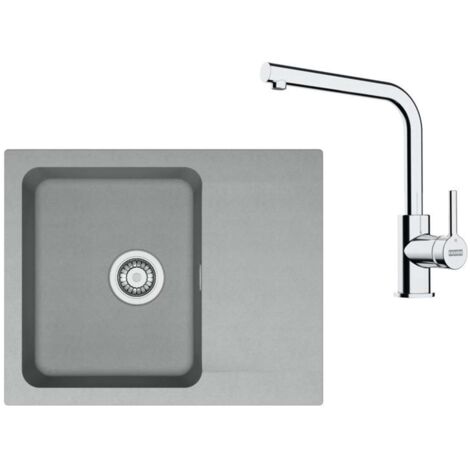 Franke Conjuntos de cocina - Conjunto de cocina T110Š, fregadero de tectonite OID 611-62, + grifo FS 3230.031, gris/cromo 143.0687.318