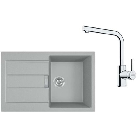 Franke Conjuntos de cocina - Conjunto de cocina T115Š, fregadero de tectonite S2D 611-78 y grifo FS 3230.031, gris/cromo 143.0687.349