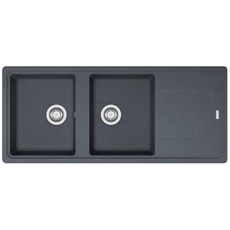 Franke – Évier 2 bacs Tectonite 1160 x 500 mm – Finition graphite – Résistant aux hautes températures jusqu'à 300°C – Garantie 5 ans