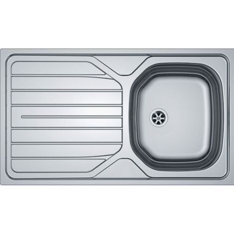 Franke – Évier de cuisine inox 860 x 500 mm – 1 cuve à encastrer – Vidage manuel – Garantie à vie