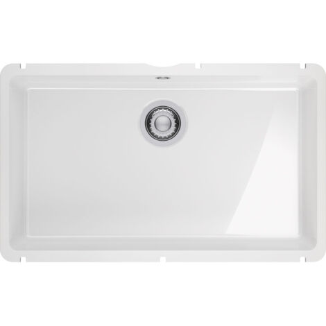 Franke – Évier de cuisine Kubus Fraceram KXK 110-71 blanc – 745 x 454 mm – sous-meuble 80 cm – vidage manuel – céramique durable
