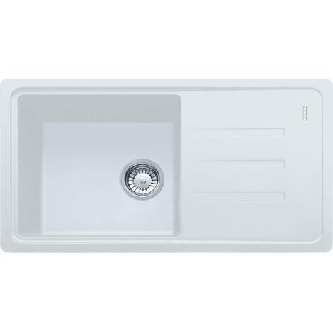 Franke – Évier en fragranit 1 bac 78x44 cm – Égouttoir réversible – Siphon compact 6/4“ avec prise lave-vaisselle – Bonde à panier 3 1/2“