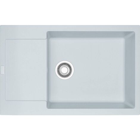 Franke – Évier en fragranit 1 bac 78x50 cm – Bonde à panier 3 1/2“ avec trop-plein – Siphon compact 6/4“ – Montage sur plan
