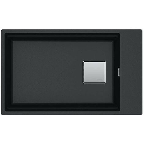 Franke – Évier en fragranit 1 bac réversible 76x46 cm – Couleur onyx – Montage sous plan – Trop-plein caché – Bonde easy click