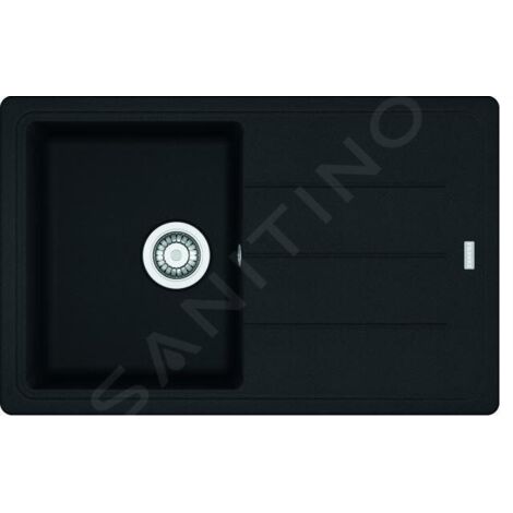 Franke – Évier en fragranit 1 bac réversible 78x50 cm – Noir mat – Découpe 760x480 mm – 2 emplacements de perçage – Sous-meuble à partir de 450 mm