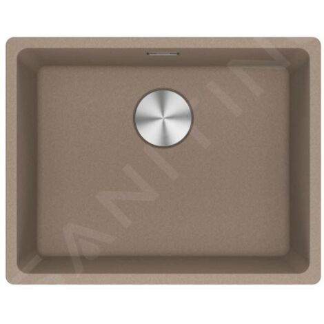 Franke – Évier en fragranit 1 bac sans égouttoir – Montage sous plan – Dimensions 55x43 cm – Couleur cachemire – Trop-plein carré