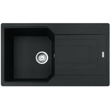 Franke – Évier en fragranit 1 bac UBG 611-86 86x50 cm – Couleur onyx – Montage sur plan – Bonde à panier avec trop-plein