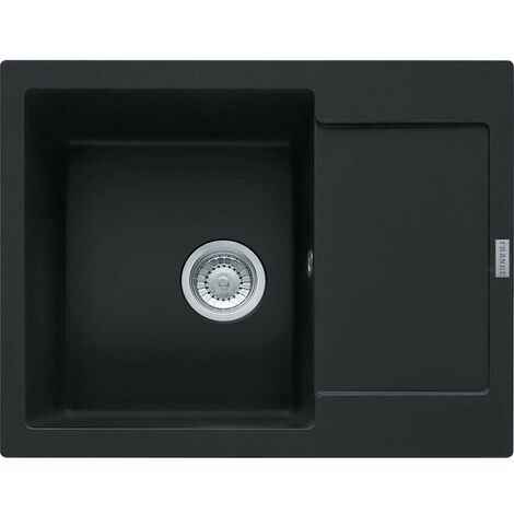 Franke – Évier en fragranite MRG 611-62 62x50 cm – Noir mat – Égouttoir réversible – Montage sur plan – Bac 350x425x200 mm
