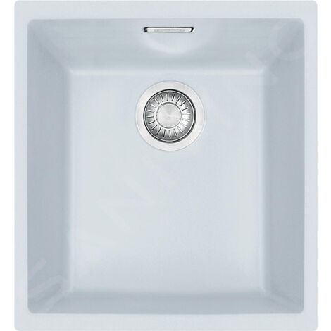 Franke – Évier en tectonite 1 bac 38x45 cm – Montage sous plan – Bonde à panier 3,5" incluse – Siphon fourni