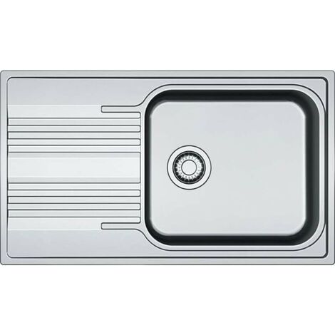 Franke – Évier inox 1 bac 86x50 cm – Siphon compact 6/4“ avec trop-plein – Montage sous-meuble à partir de 600 mm