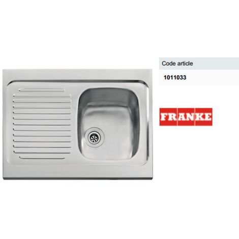 Franke – Évier inox à poser 1 cuve 1 égouttoir 900x600 – Bonde à bouchon – Pour cuisine moderne – Installation facile