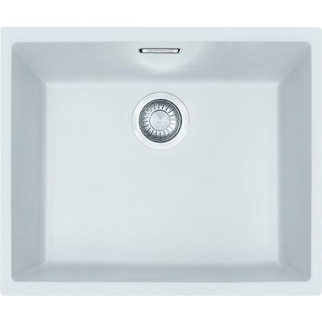 Franke – Évier sous-plan 1 bac Tectonite blanc polaire – Dimensions 525x440mm – Résistant aux températures jusqu'à 300°C – Bonde et siphon inclus
