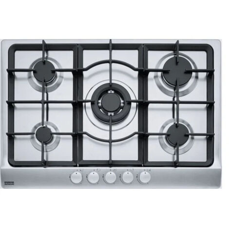 Franke FHSL 755 4 GAV TC XS C Piano Cottura a Gas 5 Zone 1 Tripla Corona centrale Griglie in ghisa 75 cm Inox 106.0459.731